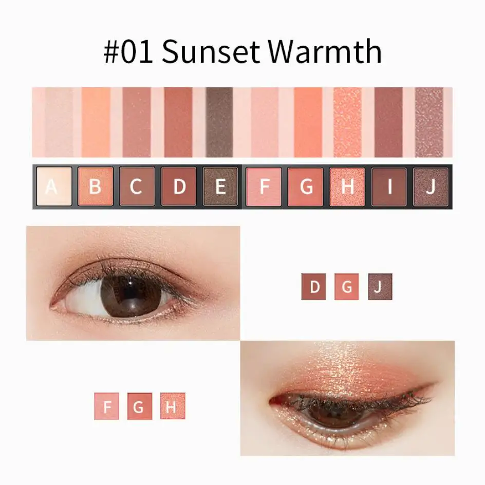 Carslan 10 Colors Silky Twinkle Comprehensive Eyeshadow Palette Nude Warm Natural Matte Glitter Pearly Eye Shadow Women Makeup