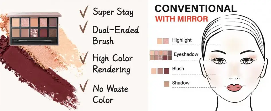 Carslan 10 Colors Silky Twinkle Comprehensive Eyeshadow Palette Nude Warm Natural Matte Glitter Pearly Eye Shadow Women Makeup