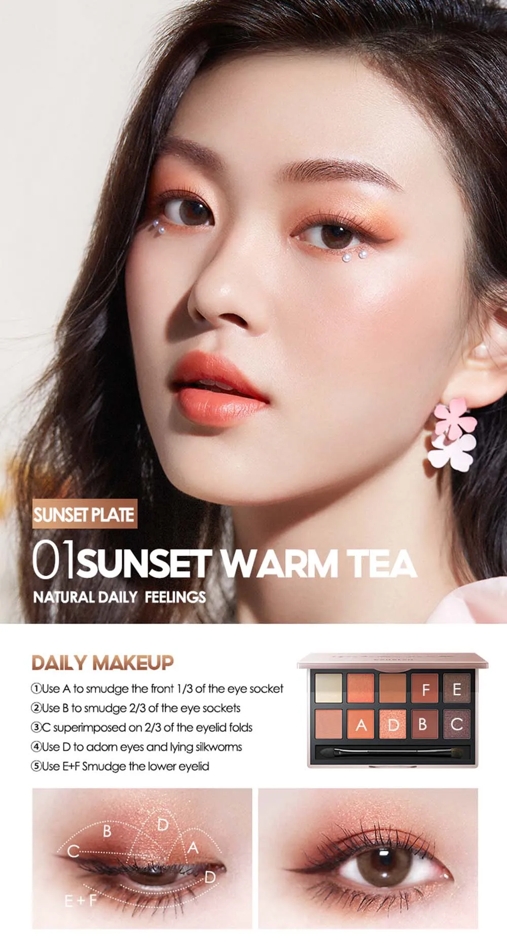 Carslan 10 Colors Silky Twinkle Comprehensive Eyeshadow Palette Nude Warm Natural Matte Glitter Pearly Eye Shadow Women Makeup
