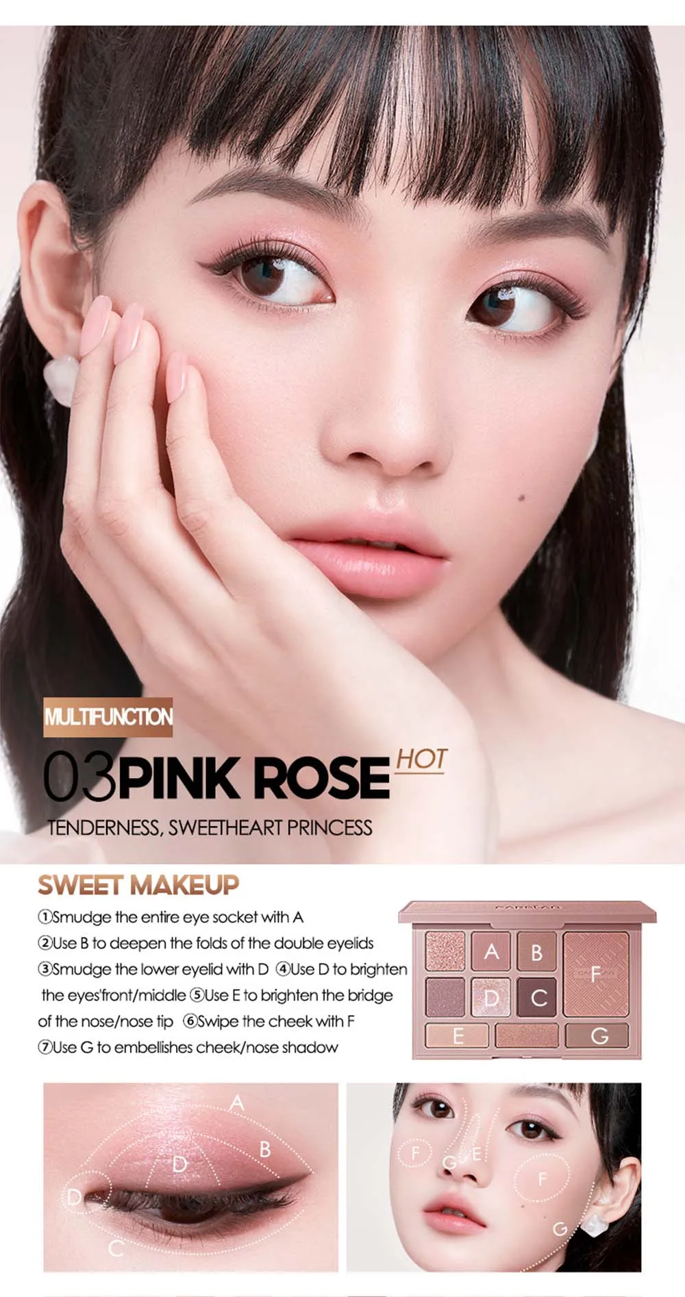 Carslan 10 Colors Silky Twinkle Comprehensive Eyeshadow Palette Nude Warm Natural Matte Glitter Pearly Eye Shadow Women Makeup