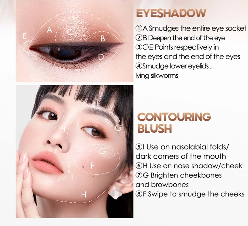 Carslan 10 Colors Silky Twinkle Comprehensive Eyeshadow Palette Nude Warm Natural Matte Glitter Pearly Eye Shadow Women Makeup