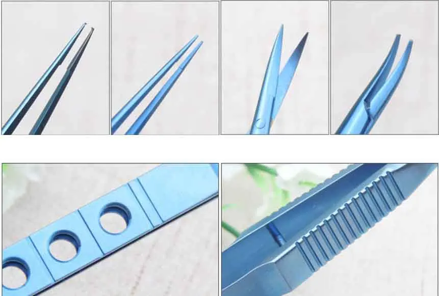 New 11cm Stainless steel ophthalmic microsurgical instruments Needle Holder Micro scissors Tweezers hand surgery 4pcs/set