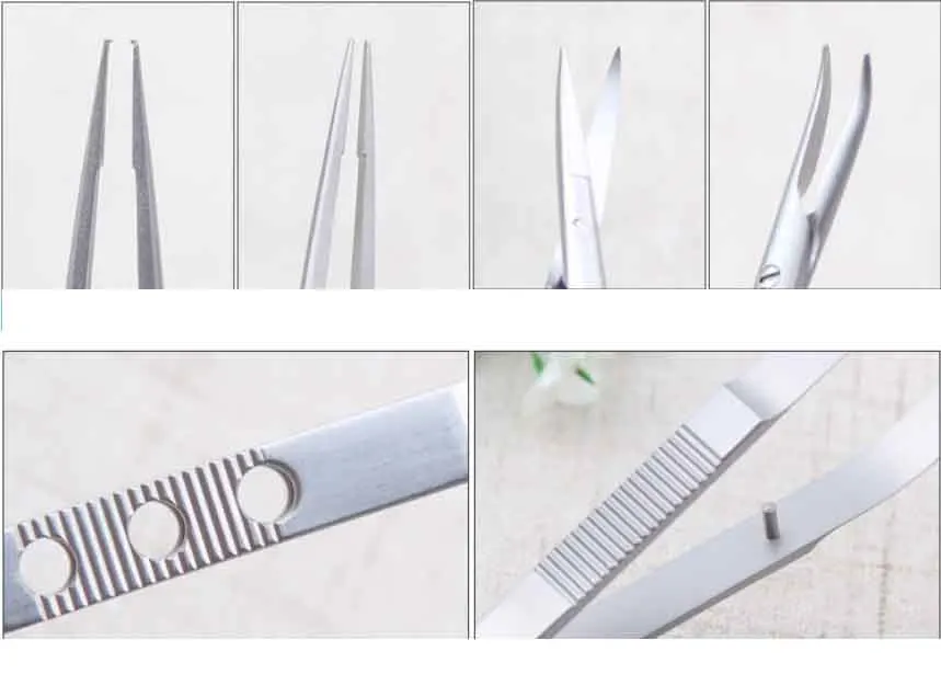 New 11cm Stainless steel ophthalmic microsurgical instruments Needle Holder Micro scissors Tweezers hand surgery 4pcs/set
