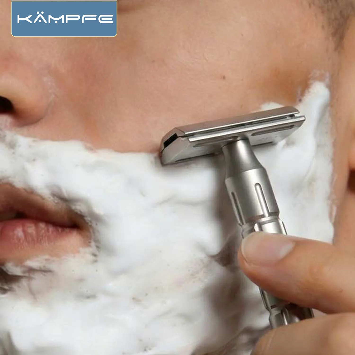 Kampfe Traditional Safety Razor Sandblast Stainless Steel Safety Razor Mild Smooth Shave for Men