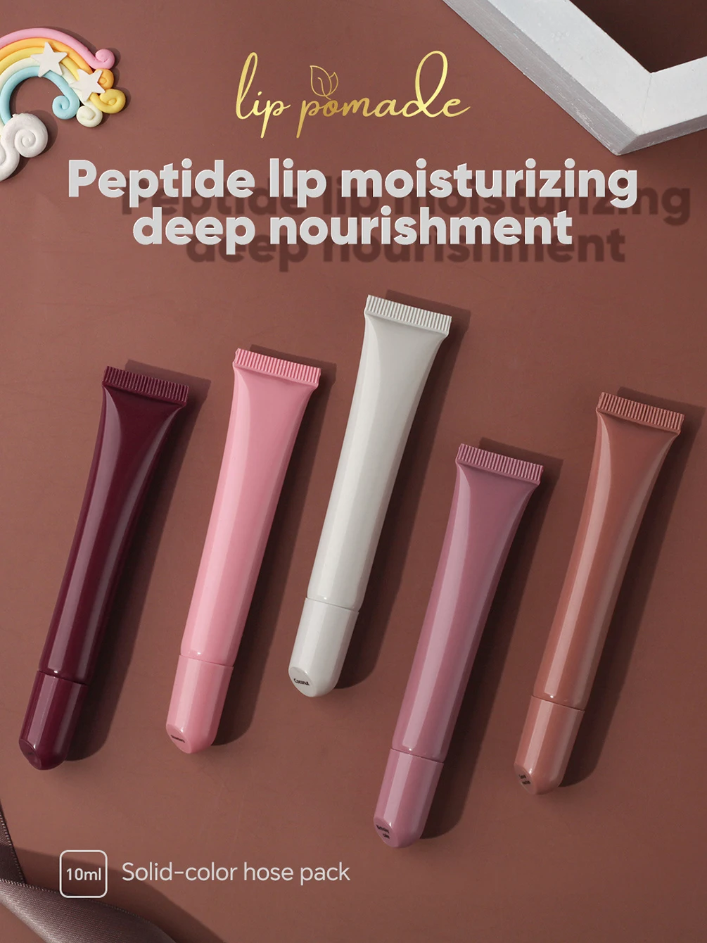 Private Label Lip Oil Custom Logo 10ml Polypeptide Colored Lip Balm Arnica Lipgloss Super Moisturizing Gel Plumping Makeup Hose