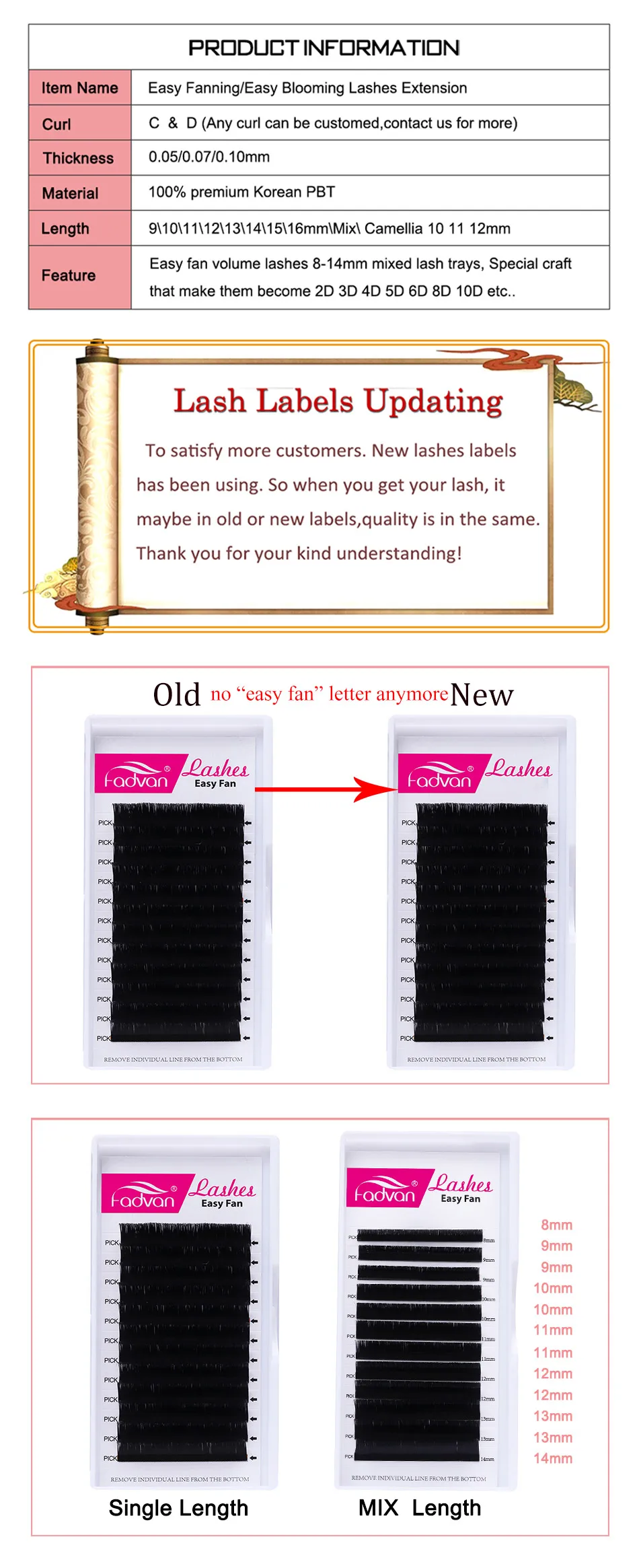 5 cases/Lot Easy Fan Lashes Blooming Faux Mink Eyelashes Fadvan Auto-fan Eyelash Extension DIY 3d/4d/5d/10d Russian Volume Fans