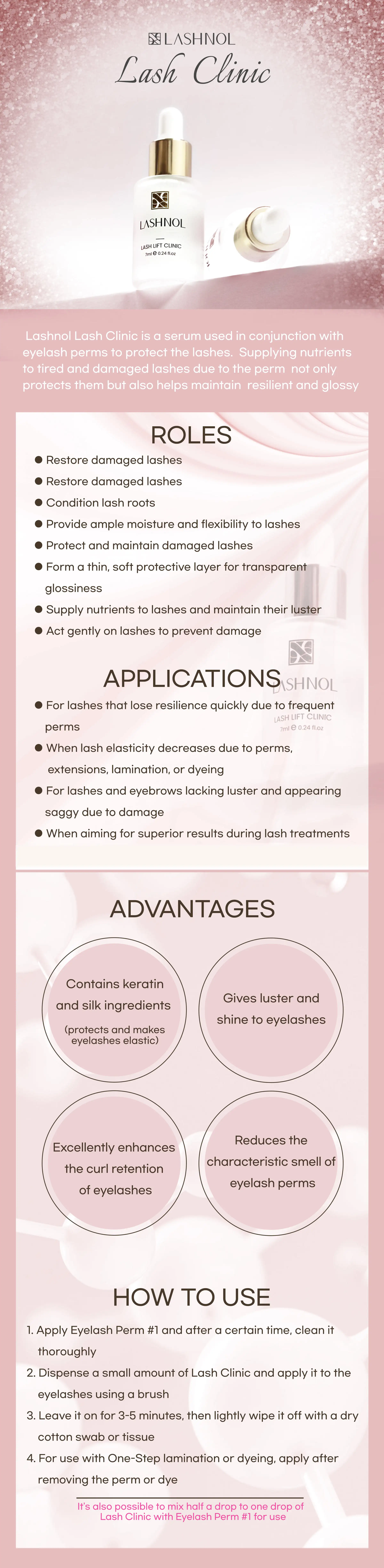 Lashnol Lash Lift Clinic 7ml Eyelash Lifting Step1.5 Eyelash Tools