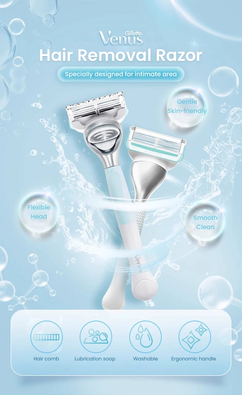 Gillette Venus Intimate Grooming Razor for Women Public Hair and Skin with Patented Irritation Bar Hair Removal