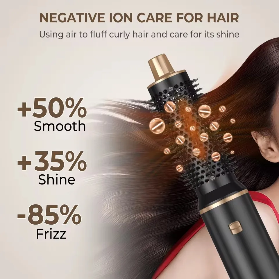 1000W Hair Dryer 5 in 1 Electric Comb Negative Ion Straightener Comb Curling Iron Detachable Multifunctional Heating Brush Hair Dryer