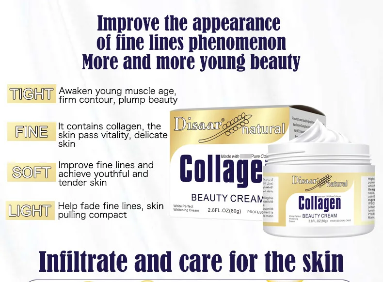 5pcs/lot Anti Wrinkle Korean Cream Collagen Power Lifting Cream 80g Face Cream Skin Care Whitening Moisturizing
