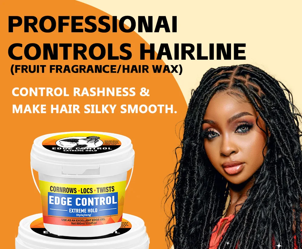 Braiding Hair Wax Edge Control, Strong Hold Long Lasting Hair Styling Wax, Large Capacity Big Jar Anti-Frizz Non-Greasy Hair Wax