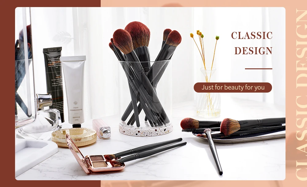 Jessup Makeup Brushes set,13/16/21pcs Premium Synthetic Big Powder Brush Foundation Concealer Eyeshadow Liner Wooden T271