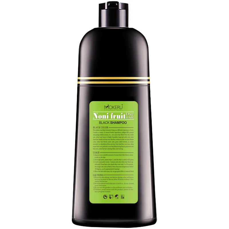 Mokeru Organic Natural Fast Hair Dye Only 5 Minutes Noni Plant Essence Black Hair Color Dye Shampoo For Cover Gray White Hair