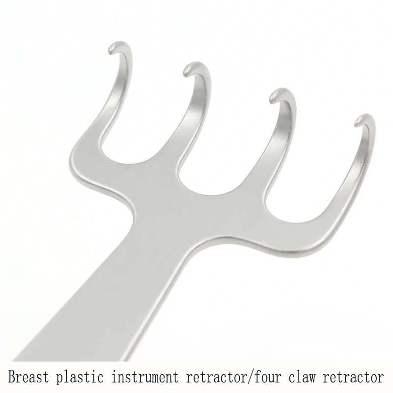 Stainless Steel Breast Plastic Retractor Double Head Four Claw Blunt Rake Retractor Breast Augmentation Instrument Tool