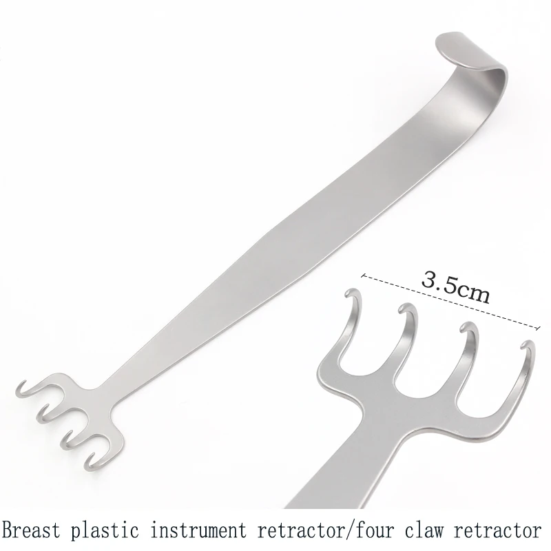Stainless Steel Breast Plastic Retractor Double Head Four Claw Blunt Rake Retractor Breast Augmentation Instrument Tool