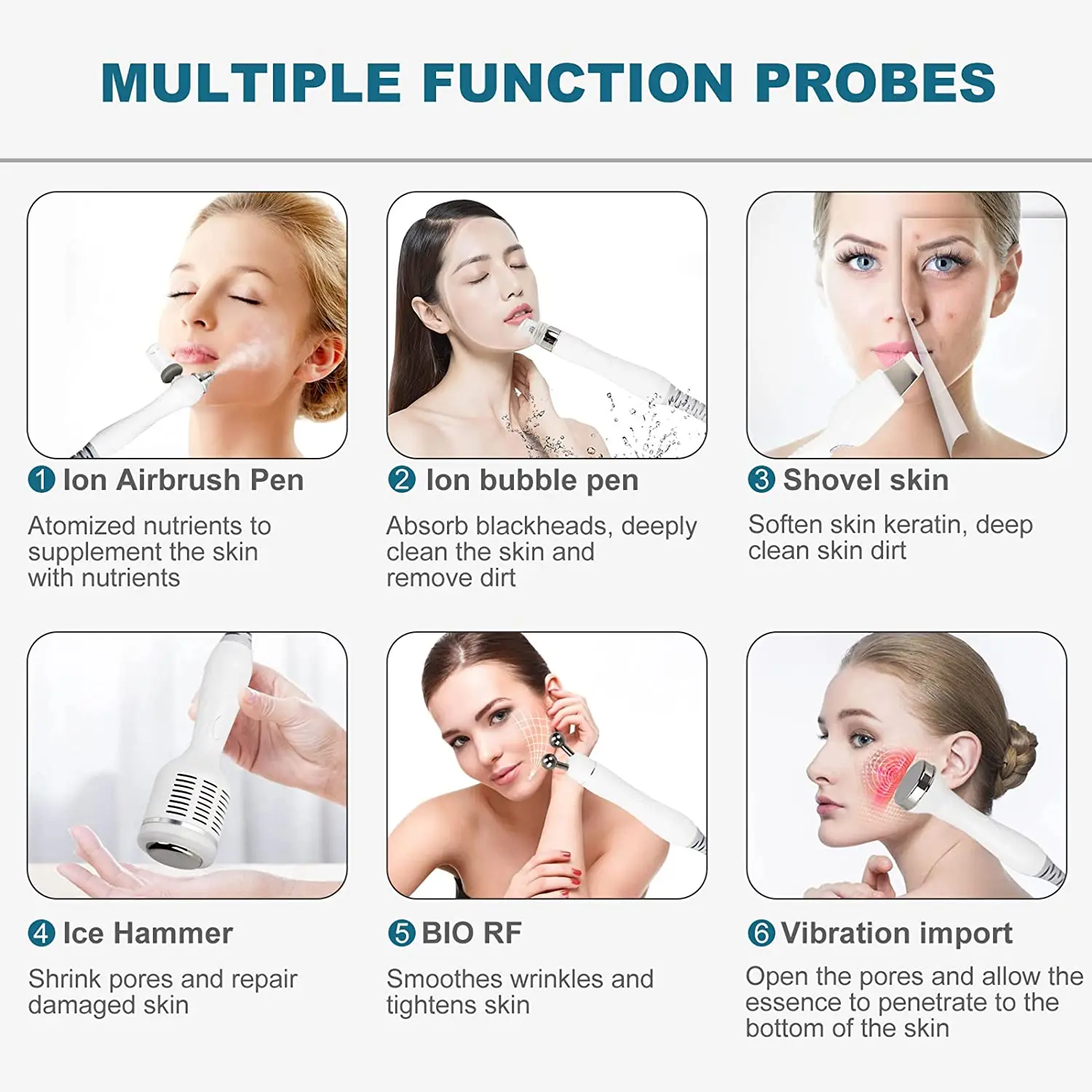 AOKO 6/7 in 1 Dermabrasion Peel Spa Facial Machine Skin Rejuvenation Hydro Dermabrasion  Aqua Deep Cleaning Skin Care Device