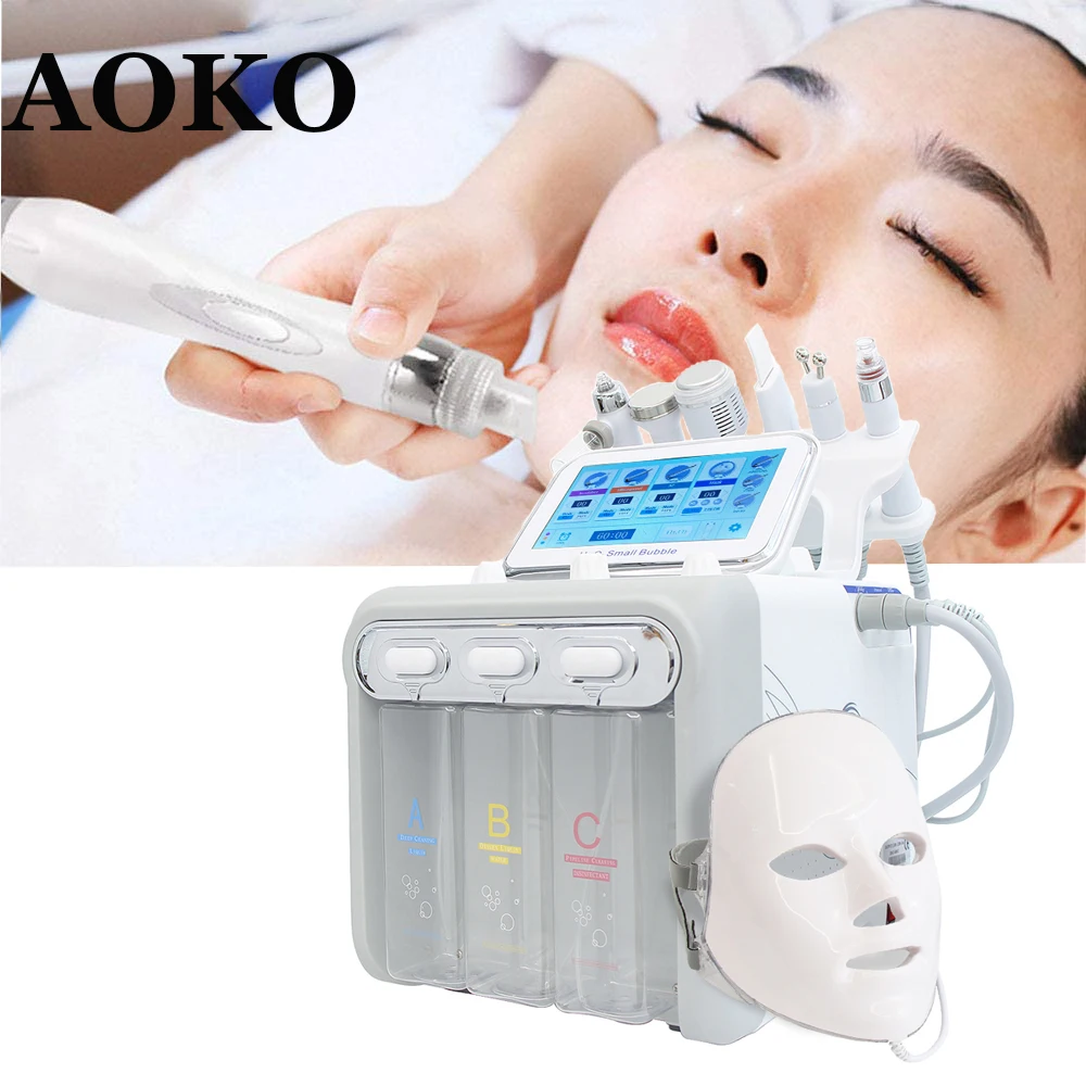 AOKO 6/7 in 1 Dermabrasion Peel Spa Facial Machine Skin Rejuvenation Hydro Dermabrasion  Aqua Deep Cleaning Skin Care Device