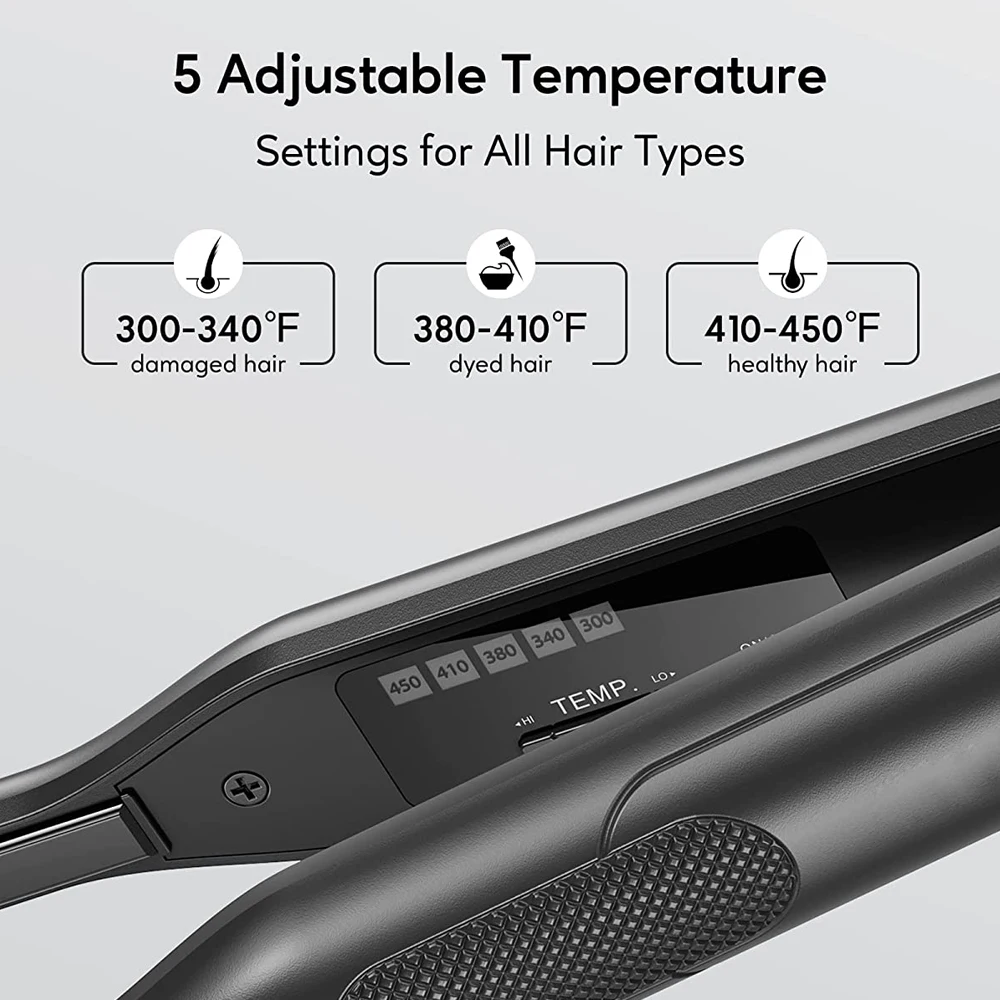 Hair Straightener Curler Professional Ceramic Coating Thinnest Plate Pencil Flat Irons For Short Hair Men's Beard Styler