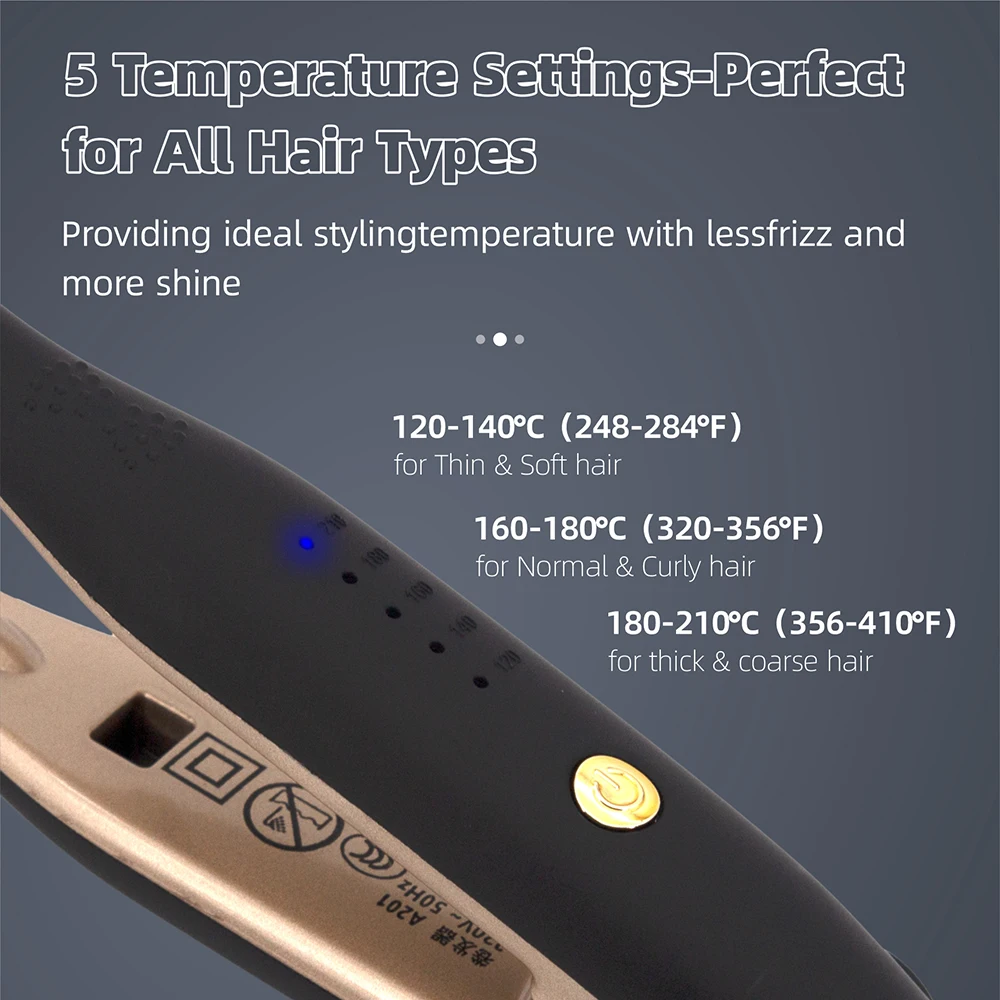 Hair Straightener Curler Professional Ceramic Coating Thinnest Plate Pencil Flat Irons For Short Hair Men's Beard Styler