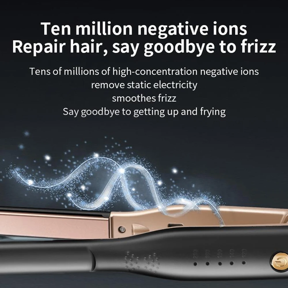 Hair Straightener Curler Professional Ceramic Coating Thinnest Plate Pencil Flat Irons For Short Hair Men's Beard Styler