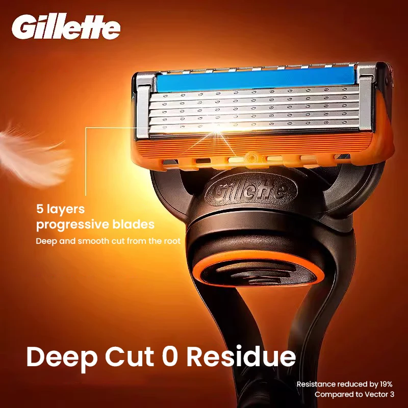 Gillette Fusion 5 Razor Blade Safe Manual Shaving Razor Heads for Men Face Hair Removal Replacement Razor Blade Refills Original