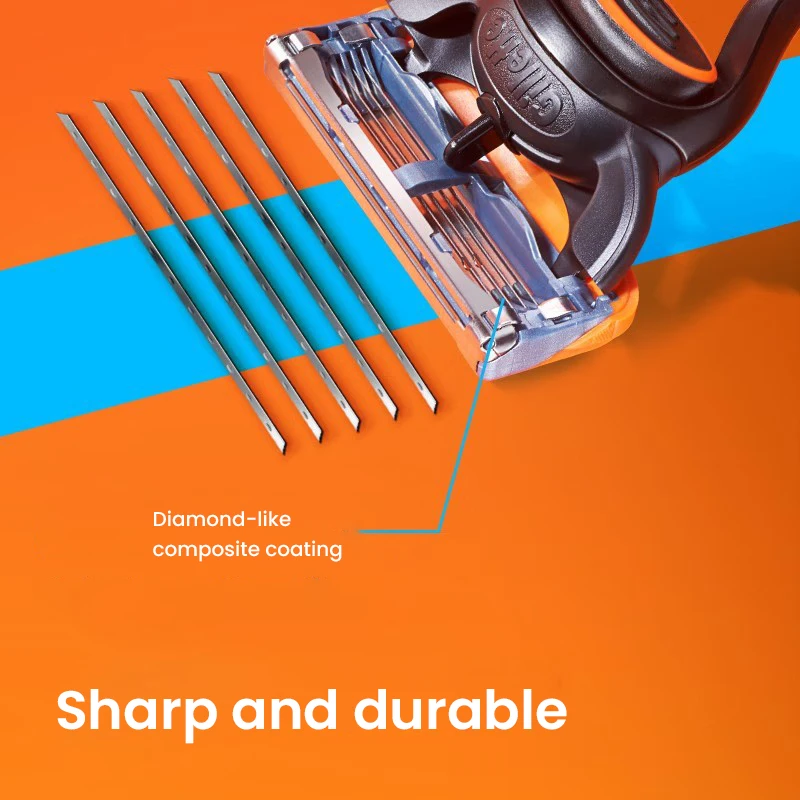 Gillette Fusion 5 Razor Blade Safe Manual Shaving Razor Heads for Men Face Hair Removal Replacement Razor Blade Refills Original