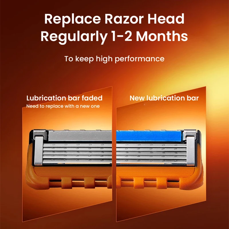 Gillette Fusion 5 Razor Blade Safe Manual Shaving Razor Heads for Men Face Hair Removal Replacement Razor Blade Refills Original