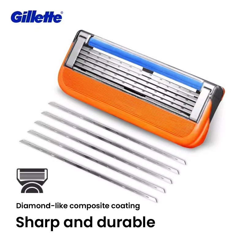 Gillette Fusion 5 Razor Blade Safe Manual Shaving Razor Heads for Men Face Hair Removal Replacement Razor Blade Refills Original
