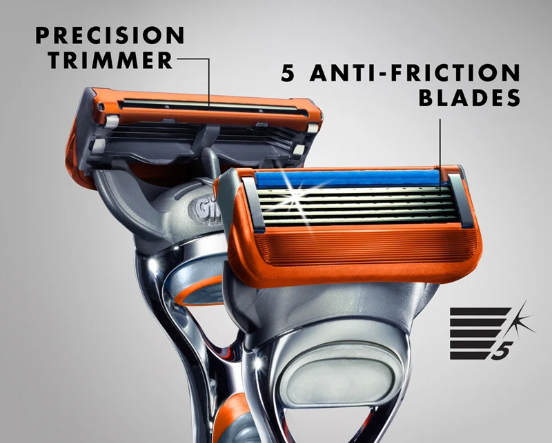 Gillette Fusion 5 Razor Blade Safe Manual Shaving Razor Heads for Men Face Hair Removal Replacement Razor Blade Refills Original