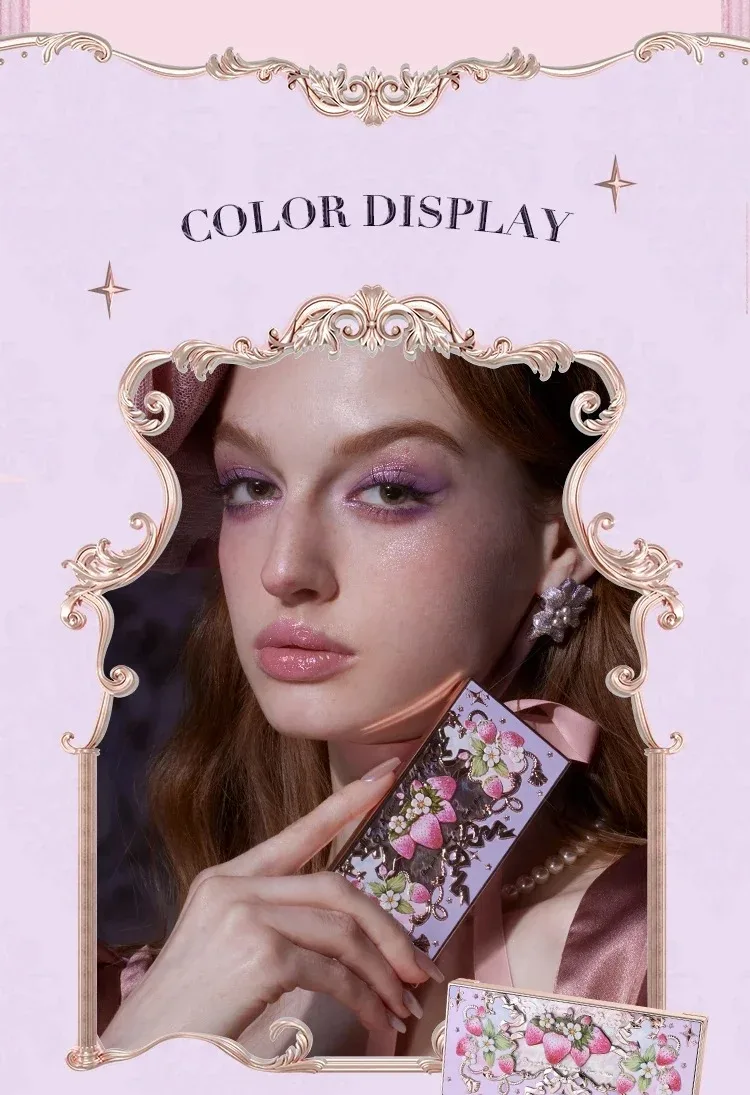 Flower Knows Strawberry Rococo Eyeshadow Pressed Glitter 5 Color Eye Shadow Creamy Texture Natural Bronze Cosmetic Eye Shadows