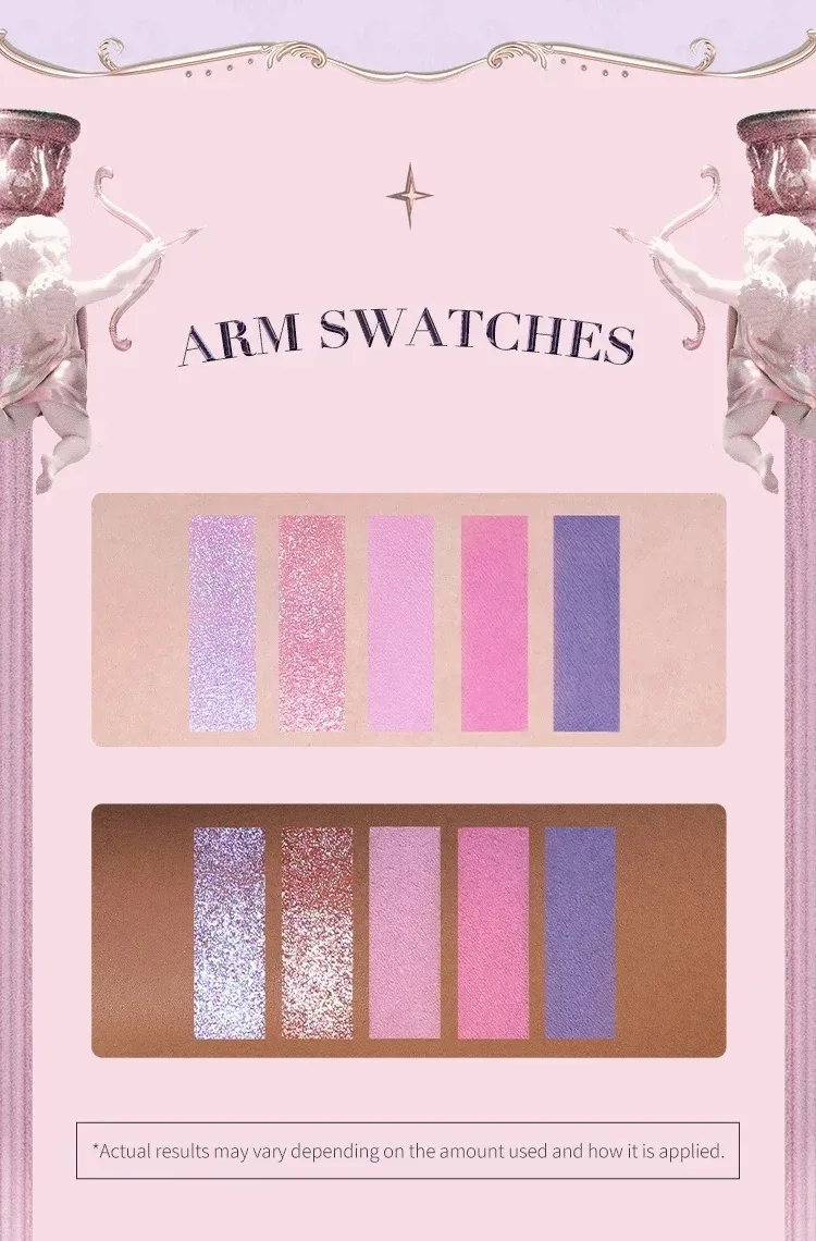 Flower Knows Strawberry Rococo Eyeshadow Pressed Glitter 5 Color Eye Shadow Creamy Texture Natural Bronze Cosmetic Eye Shadows