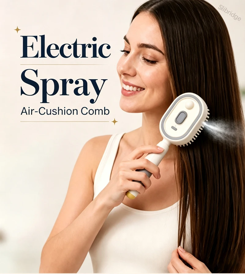 Wet Electrics Hair Brush with Water Spray Rechargeable Steam Hair Straightener for Both Long & Short Hairs anti Frizz Hair Brush
