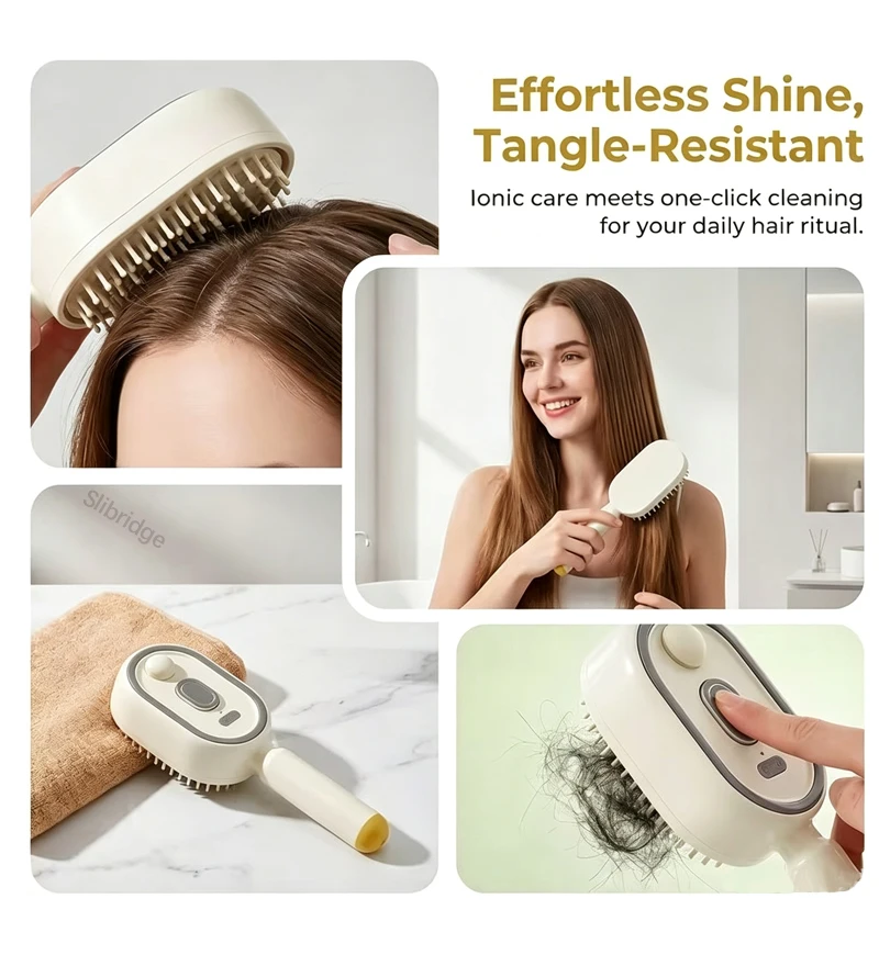 Wet Electrics Hair Brush with Water Spray Rechargeable Steam Hair Straightener for Both Long & Short Hairs anti Frizz Hair Brush