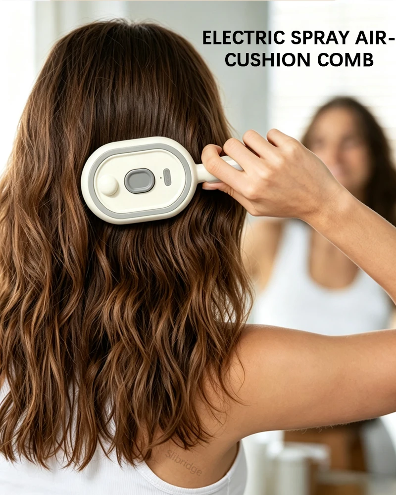 Wet Electrics Hair Brush with Water Spray Rechargeable Steam Hair Straightener for Both Long & Short Hairs anti Frizz Hair Brush