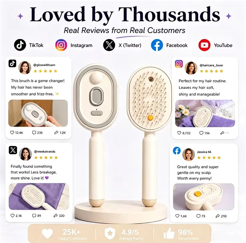 Wet Electrics Hair Brush with Water Spray Rechargeable Steam Hair Straightener for Both Long & Short Hairs anti Frizz Hair Brush