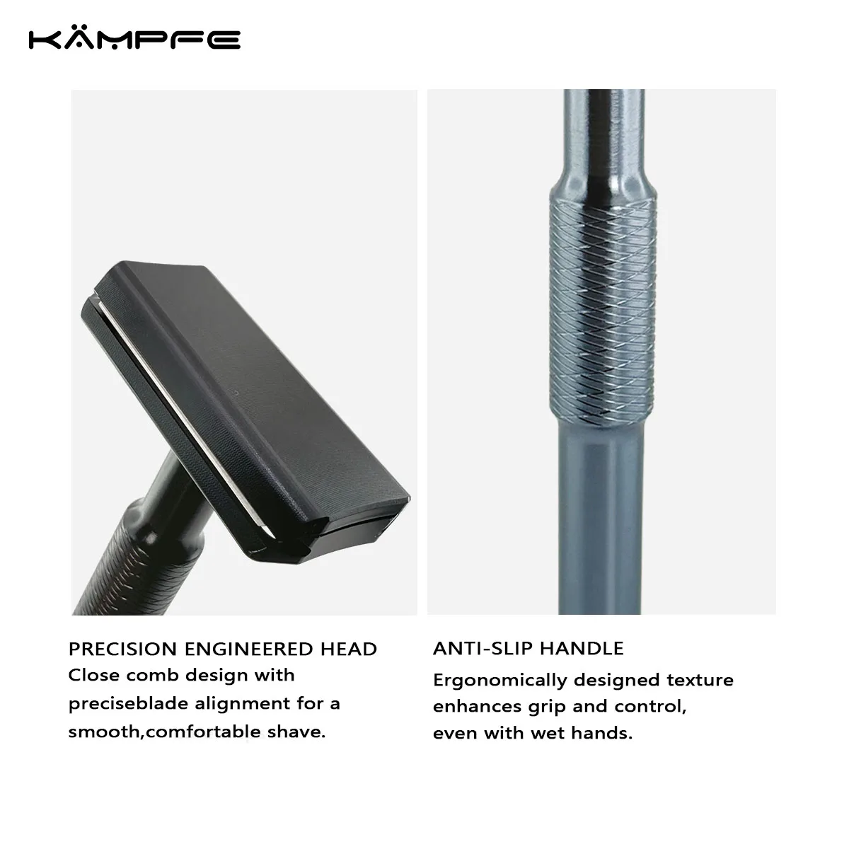KAMPFE CNC Aluminum Alloy Safety Razor Double Edge Manual Shaving Tool Classic Closed Comb Lightweight Shaver for Men Women