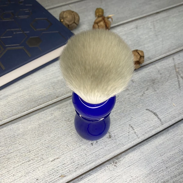 Yaqi 24mm Arctic Sky Deep Blue Handle Men's Shaving Brush Beard Brush