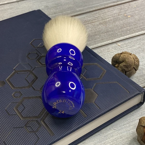 Yaqi 24mm Arctic Sky Deep Blue Handle Men's Shaving Brush Beard Brush