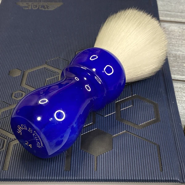 Yaqi 24mm Arctic Sky Deep Blue Handle Men's Shaving Brush Beard Brush