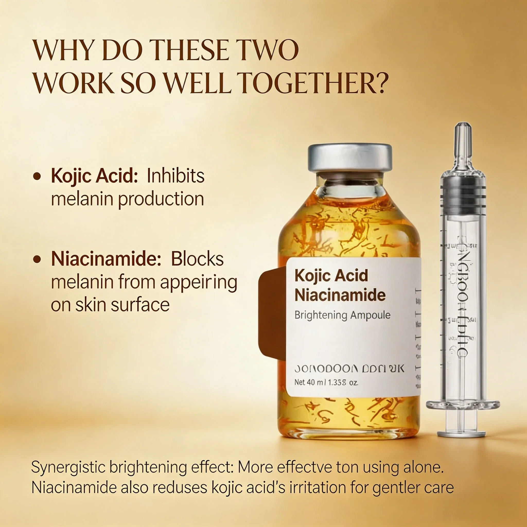 KOJIC Acid Niacinamide Ampoule Serum Set Dark Spot care Brightening Firming Hydrating Moisturizing lightening Facial skin care