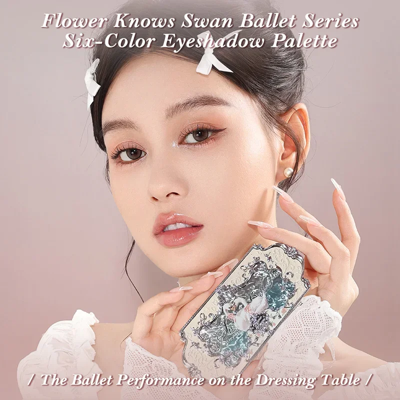 Flower Knows Makeup Swan Ballet Eyeshadow Palette Natural Nude Matte Shimmer Strawberry Cupid Glitter Pigment Eye Shadow Pallete