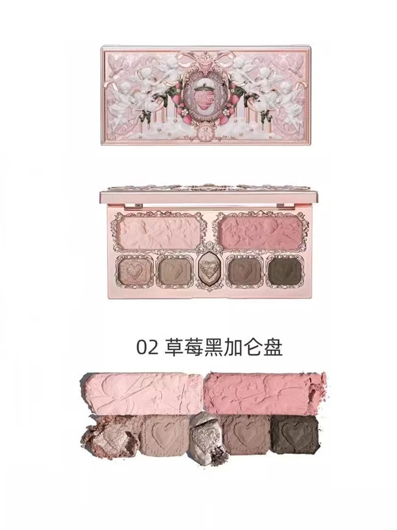 Flower Knows Makeup Swan Ballet Eyeshadow Palette Natural Nude Matte Shimmer Strawberry Cupid Glitter Pigment Eye Shadow Pallete