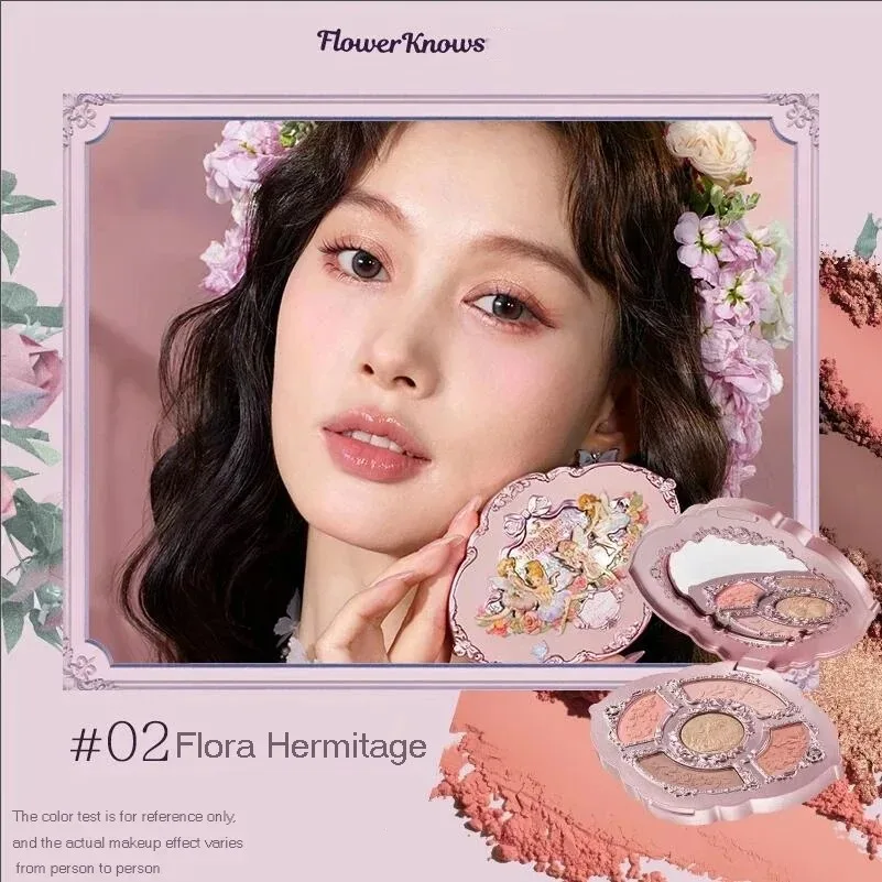 Flower Knows Makeup Swan Ballet Eyeshadow Palette Natural Nude Matte Shimmer Strawberry Cupid Glitter Pigment Eye Shadow Pallete