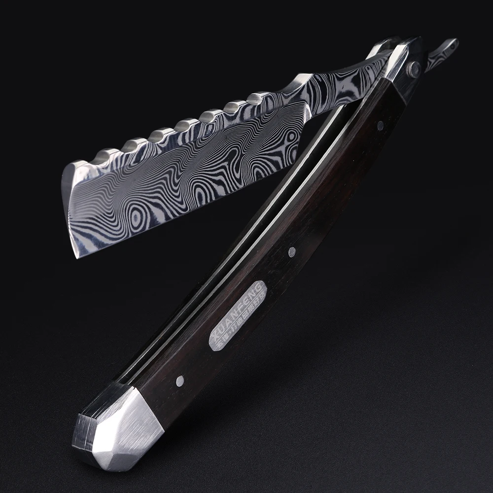 XUANFENG Damascus Steel Folding Razor Hard Steel 110 Layer High Hardness Sharp Straight Razor