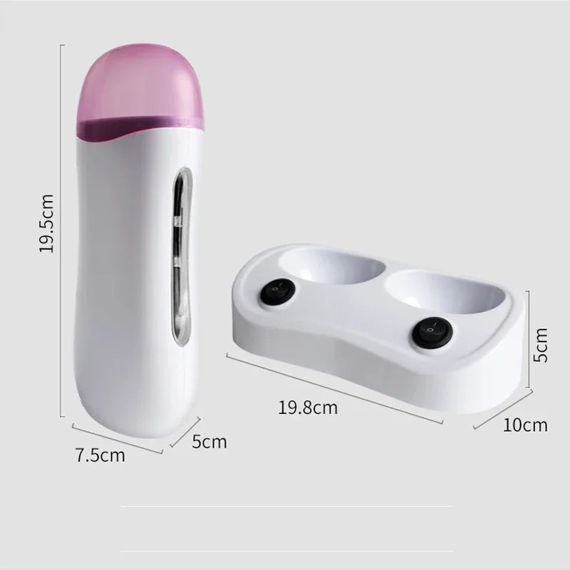 2 in 1 Depilatory Wax Heater Epilator Cartridge Wax Roller Base Roll On Waxing Supply Refillable Hair Removal Wax-melt Machine