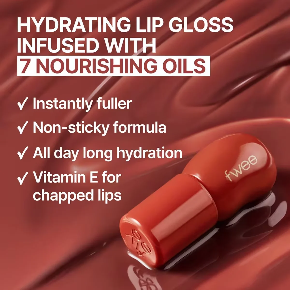 FWEE 3D VOLUMING GLOSS,Lightweight Texture,Crystal Clear&Hydrating,Non-Sticky&Clear,Glossy Film,Korean Cosmetic,Korean Makeup