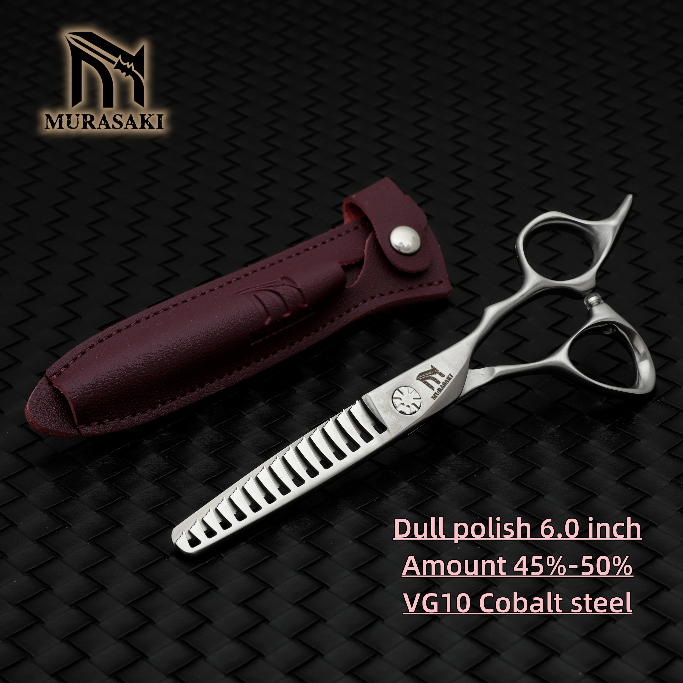 Professional VG10 Steel Barber Scissors, 5.75 Inch Willow Leaf Single-Sided Sharp Blade, Specialized for Regulating Hair Volume