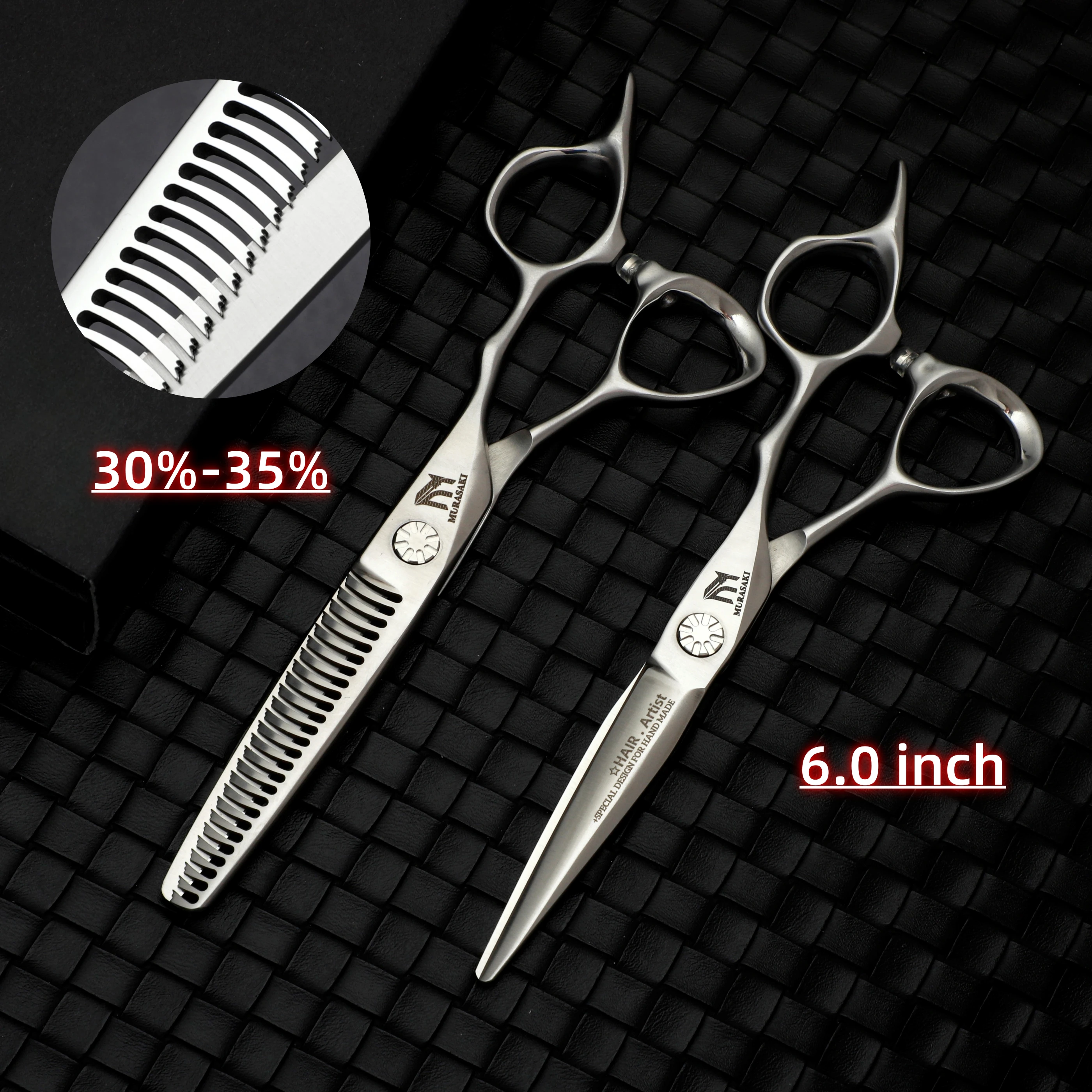 Professional VG10 Steel Barber Scissors, 5.75 Inch Willow Leaf Single-Sided Sharp Blade, Specialized for Regulating Hair Volume