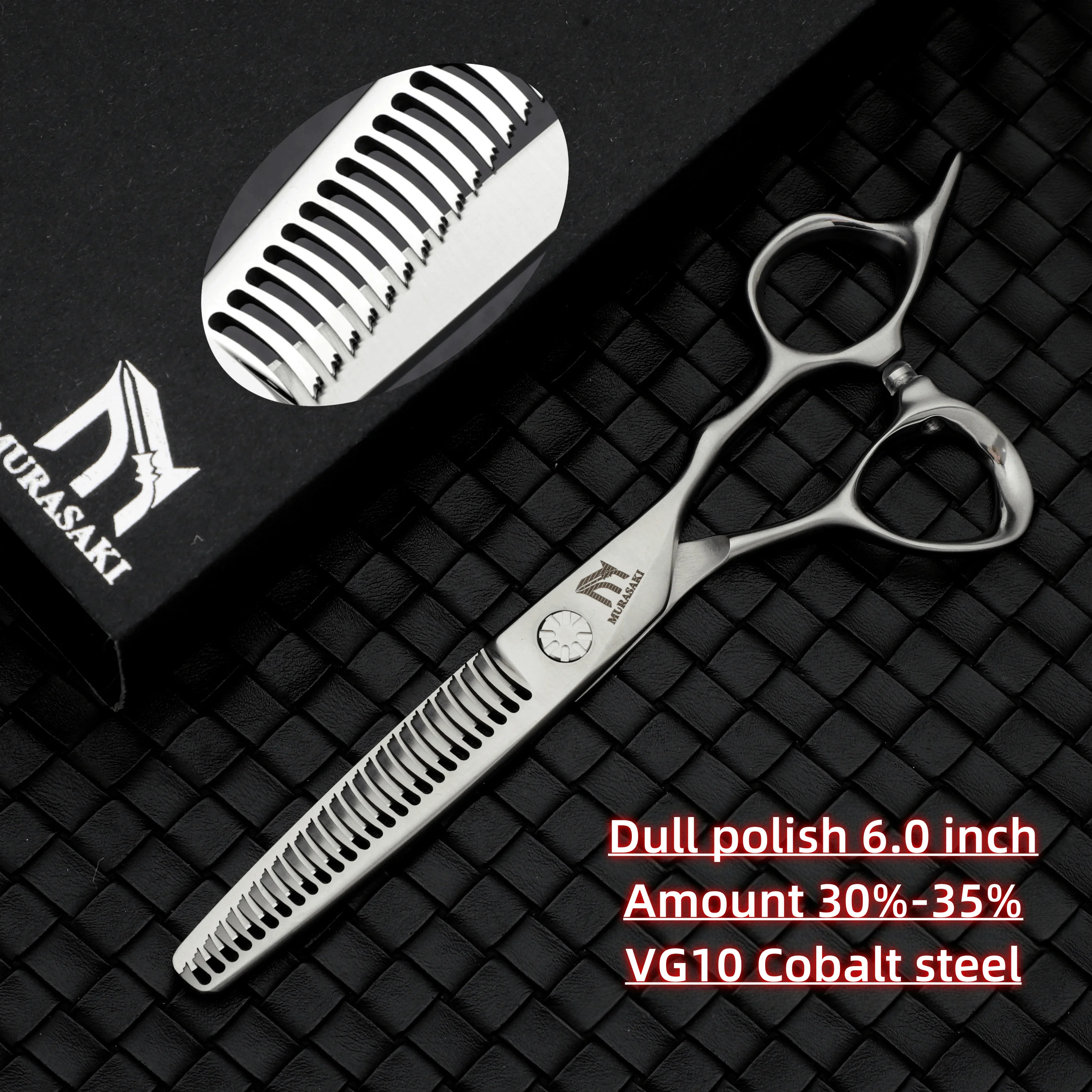 Professional VG10 Steel Barber Scissors, 5.75 Inch Willow Leaf Single-Sided Sharp Blade, Specialized for Regulating Hair Volume