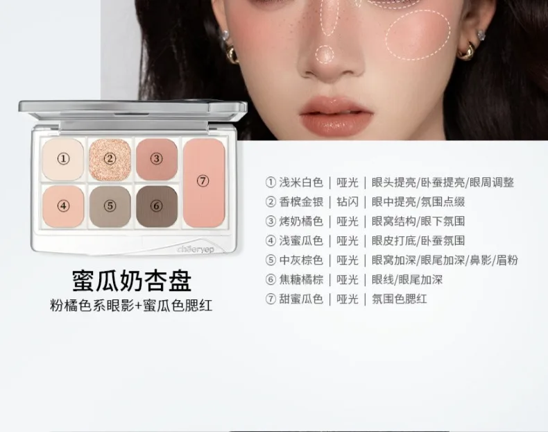 Cheeryep Facial Palette Makeup Eye Highlighter Beauty Powder Blusher Matte Shimmer For Women